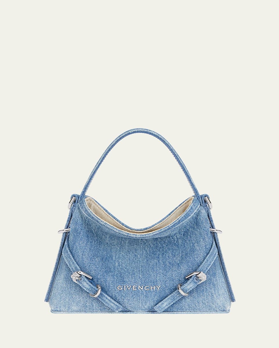 Voyou Nano Top-Handle Bag in Denim Cotton